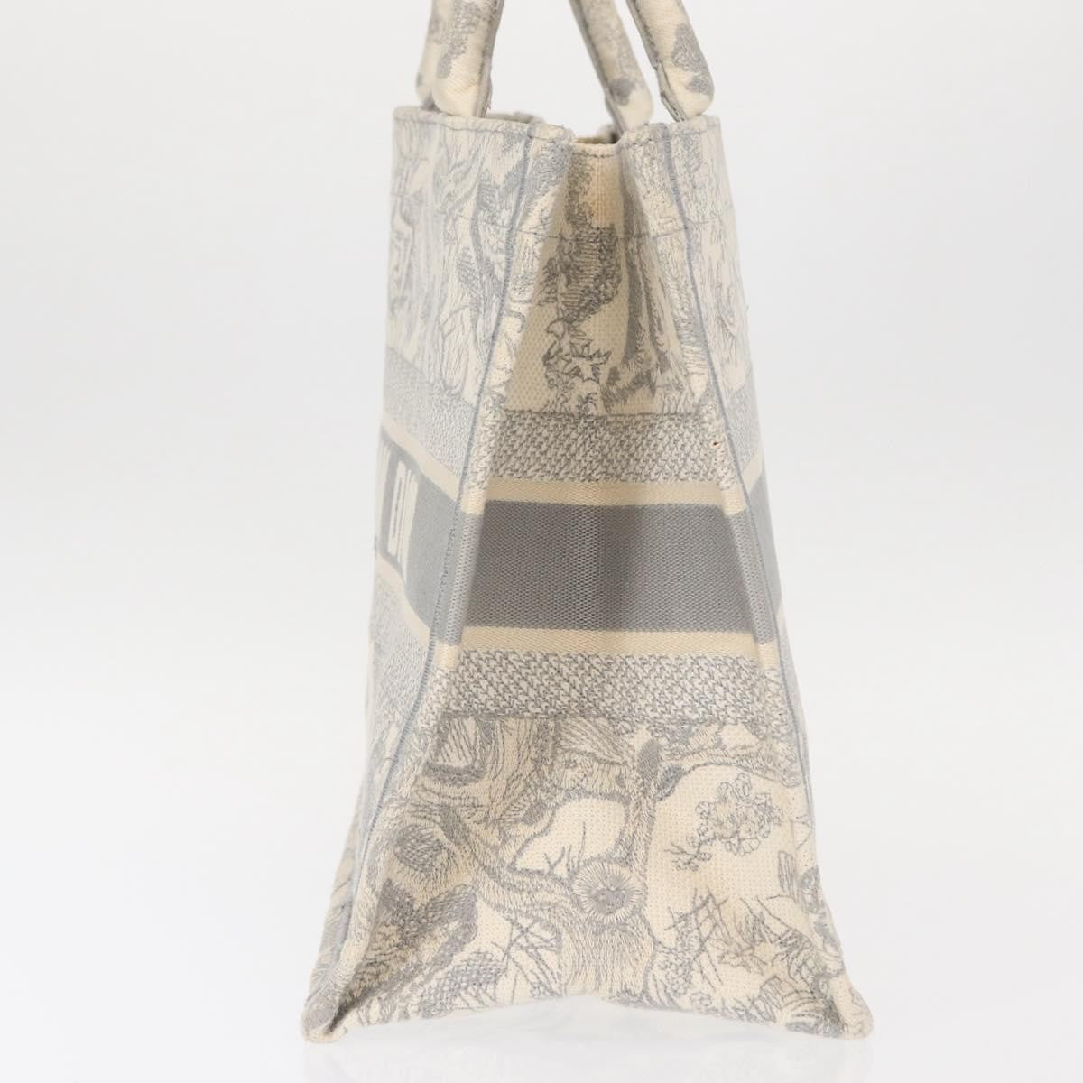 Christian Dior Book Tote Embroidered Canvas, GRAY, CANVAS, Tote bag