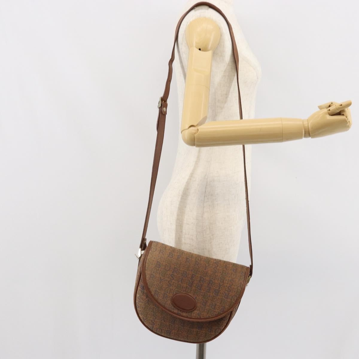 Burberry Flap Shoulder Bag Canvas, BROWN, CANVAS, Shoulder bag