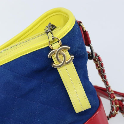Chanel Gabrielle Hobo Quilted Suede, Multicolour, Suede, Shoulder Bag
