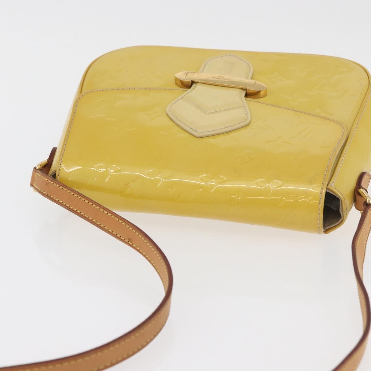 Louis Vuitton Bellflower Handbag Monogram Vernis, Yellow, Patent Leather, Shoulder Bag