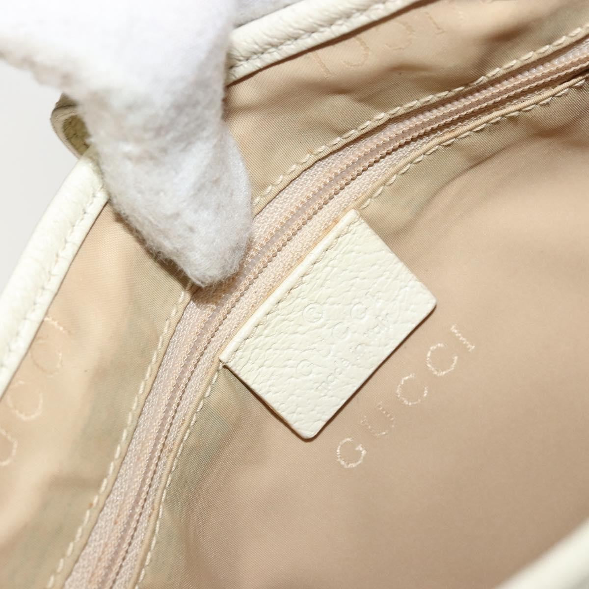 Gucci Vintage Jackie Shoulder Bag Canvas and Leather, Beige, Canvas, Handbag