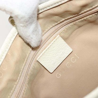 Gucci Vintage Jackie Shoulder Bag Canvas and Leather, Beige, Canvas, Handbag