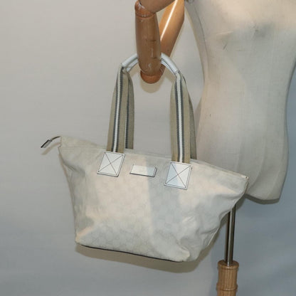 Gucci Web Zip Tote GG Canvas, WHITE, CANVAS, Tote bag