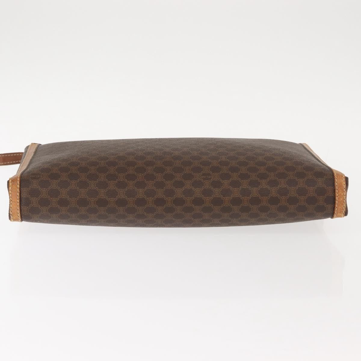 Celine Macadam Pochette Canvas and Leather, BROWN, CANVAS, Clutche & pouche