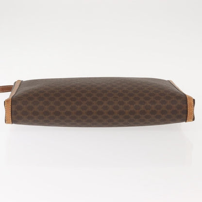 Celine Macadam Pochette Canvas and Leather, BROWN, CANVAS, Clutche & pouche