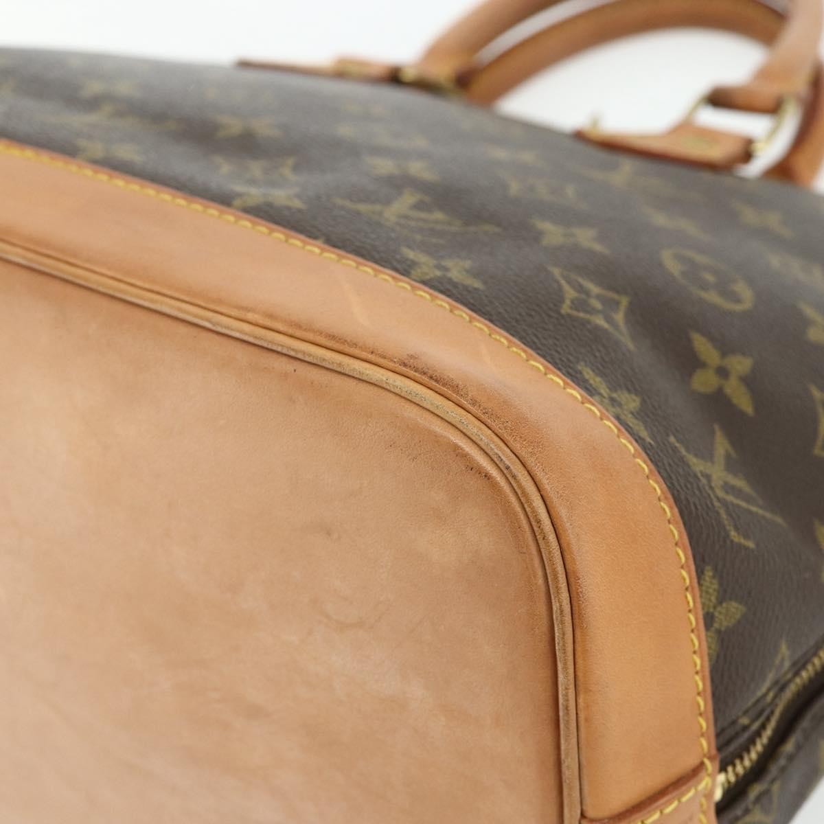 Louis Vuitton Alma Handbag Monogram Canvas, Brown, Canvas, Handbag