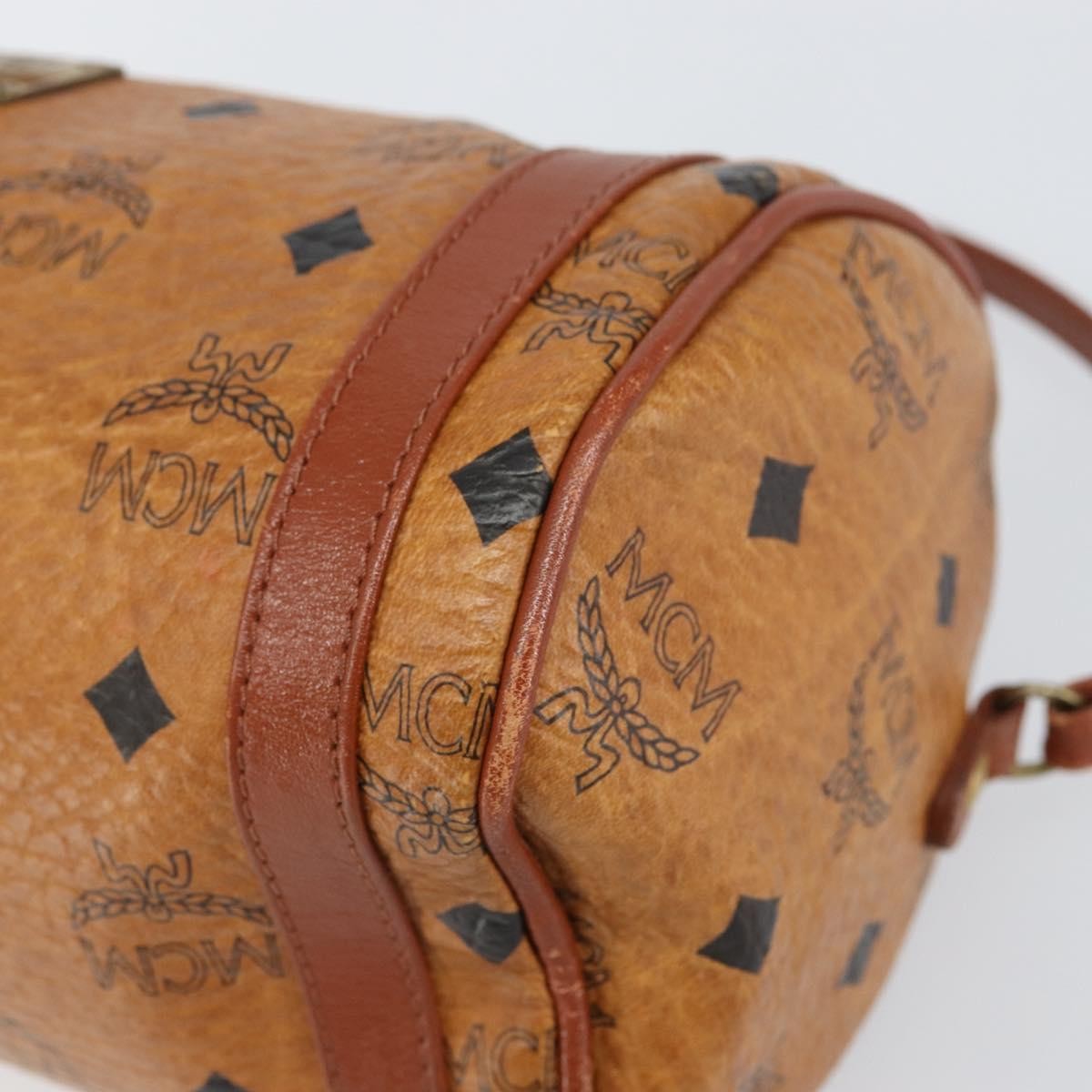 MCM Visetos Shoulder bag Canvas and Leather, BROWN, CANVAS, Shoulder bag