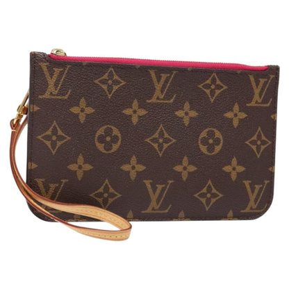 Louis Vuitton Neverfull Pochette Monogram Canvas, BROWN, CANVAS, Tote bag