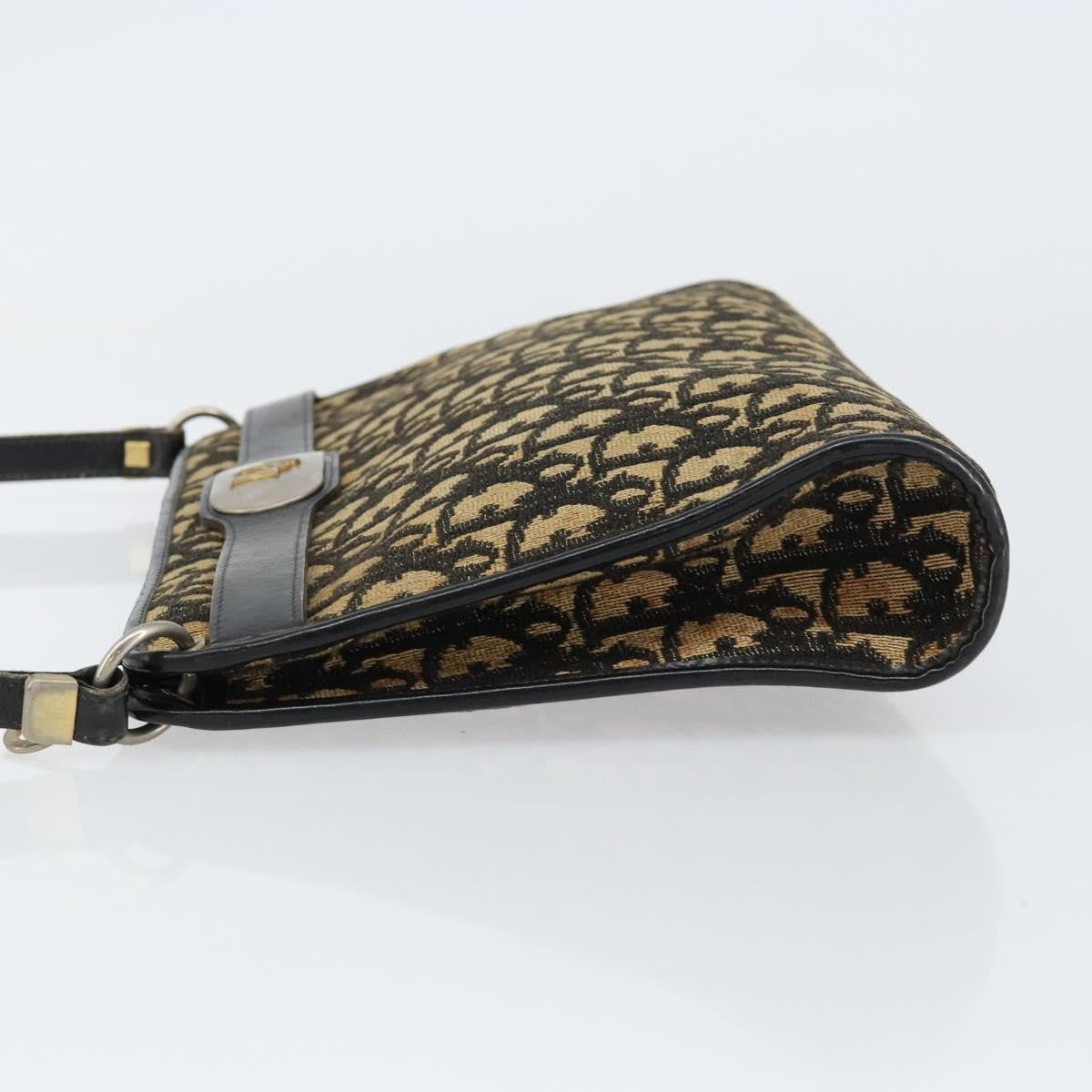 Christian Dior Vintage Trotter Shoulder Bag Canvas, NAVY, CANVAS, Shoulder bag