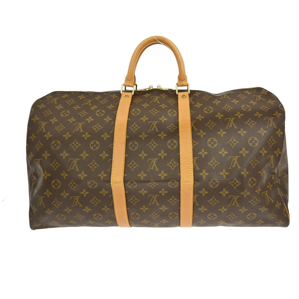 Louis Vuitton Keepall Bag Monogram Canvas, BROWN, CANVAS, Travel bag