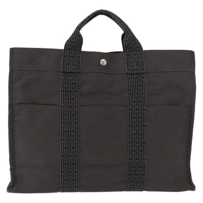 Hermes Fourre-tout Herline Canvas, GRAY, CANVAS, Tote bag