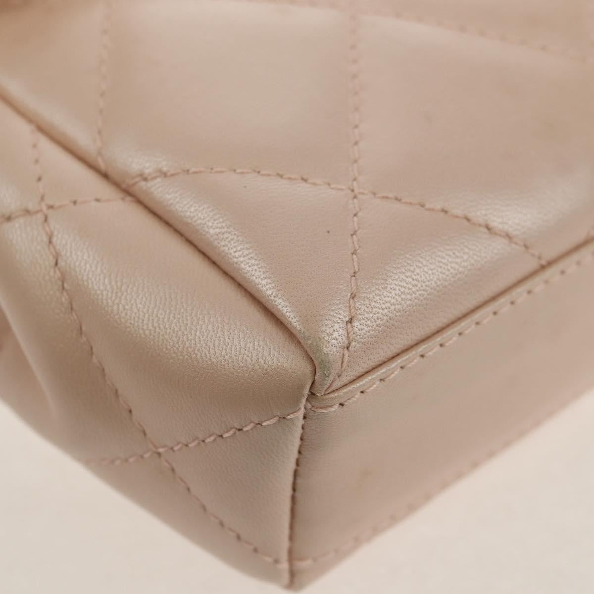 Chanel Ring Flap Bag Quilted Leather, PINK, LEATHER, Clutche & pouche