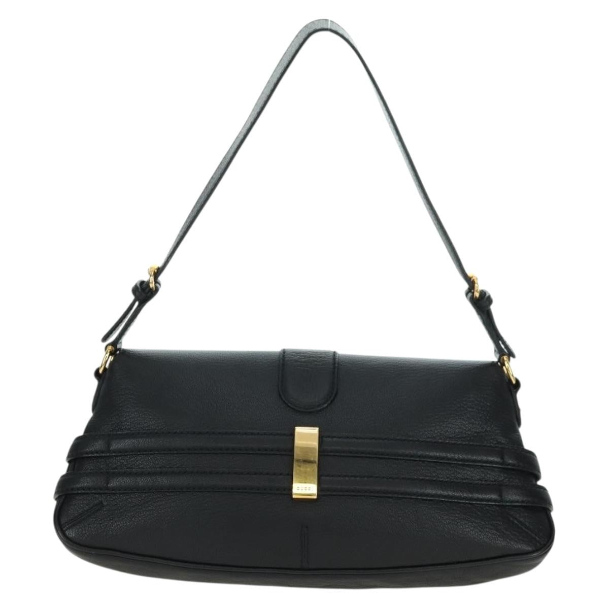 Gucci Horsebit Shoulder Bag GG Canvas and Leather, Black, Leather, Shoulder Bag