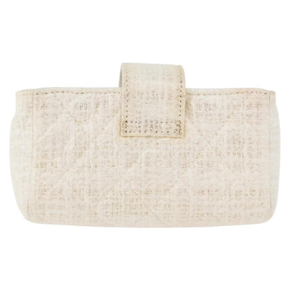 Chanel Vintage Clutch Tweed, White, Tweed, Clutch