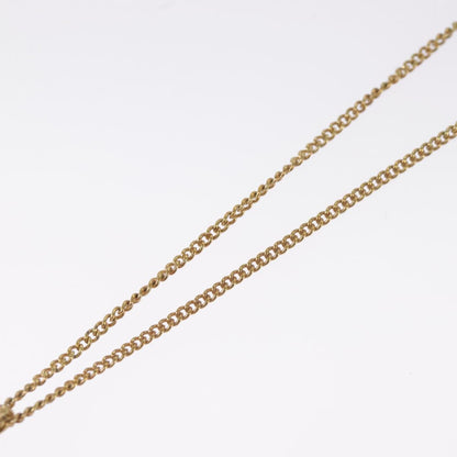 Christian Dior Vintage Logo Round Pendant Necklace Metal and Crystals, GOLD, METAL, Necklace