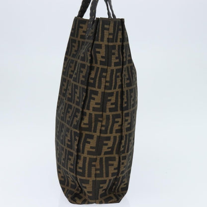 Fendi Open Shopping Tote Zucca Canvas, BROWN, CANVAS, Tote bag