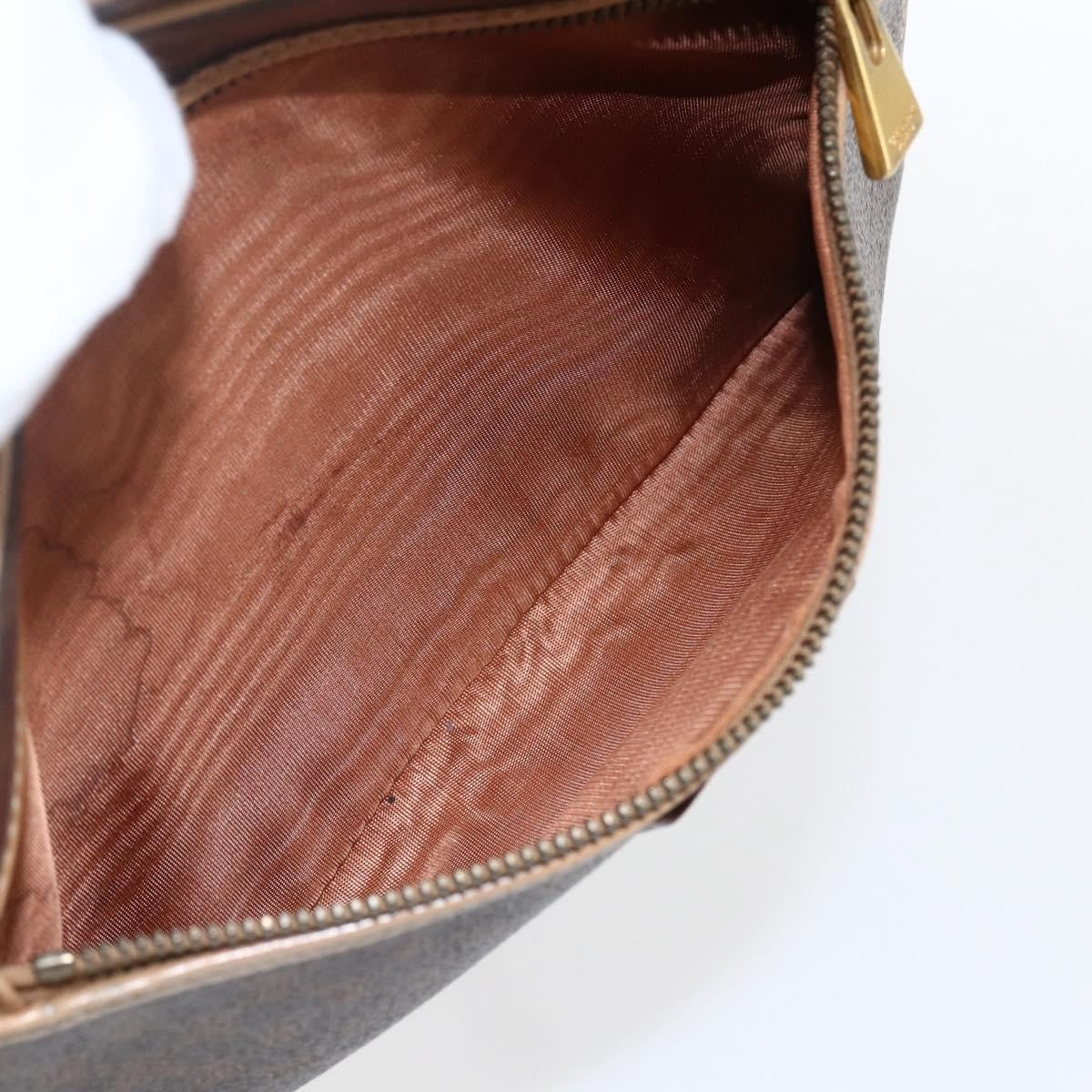 Celine Vintage Macadam Shoulder Bag Canvas and Leather, BROWN, CANVAS, Shoulder bag