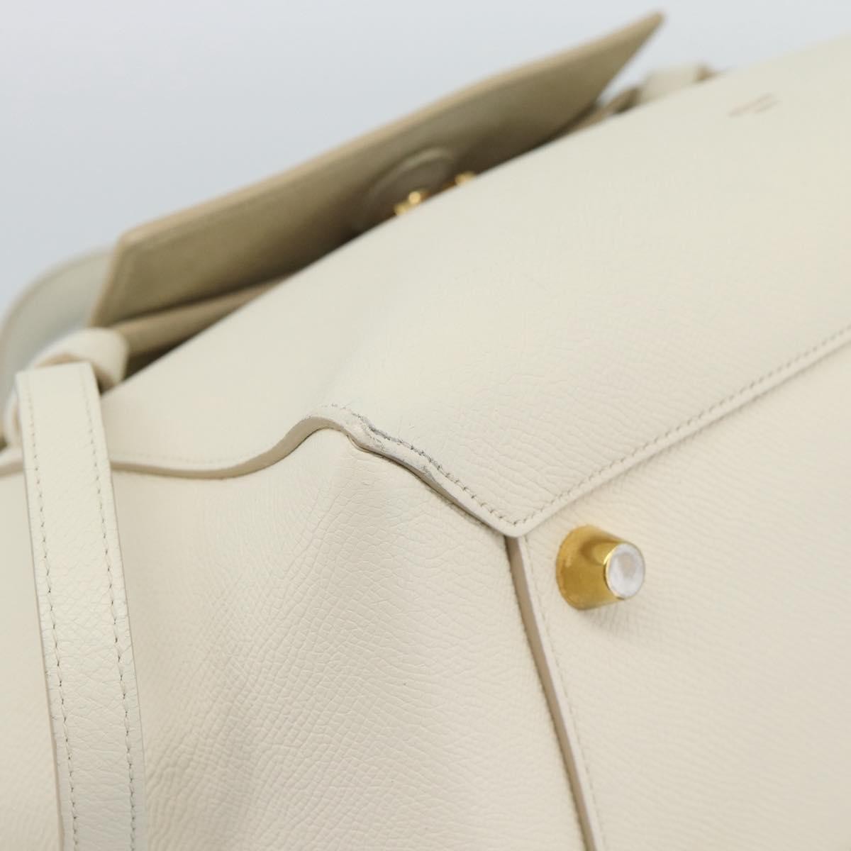 Celine Belt Bag Textured Leather, White, Leather, Handbag
