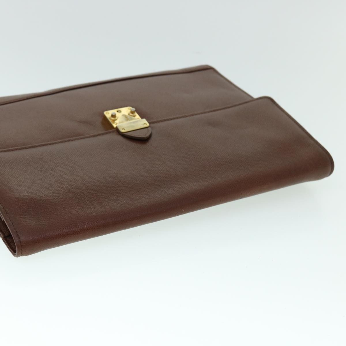 Saint Laurent Vintage Flap Document Holder Leather, BROWN, LEATHER, Briefcase