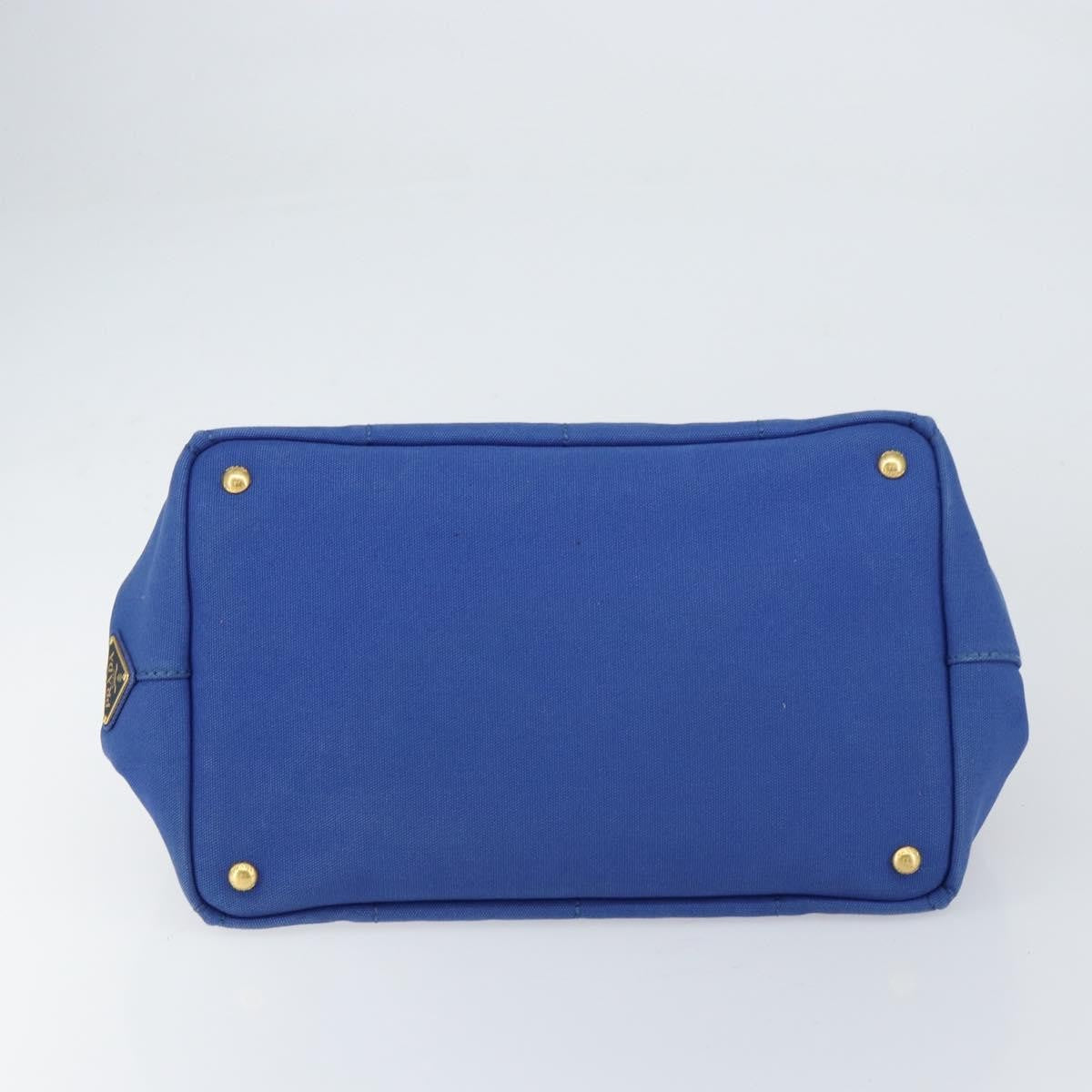 Prada Canapa Open Tote Canvas, BLUE, CANVAS, Tote bag