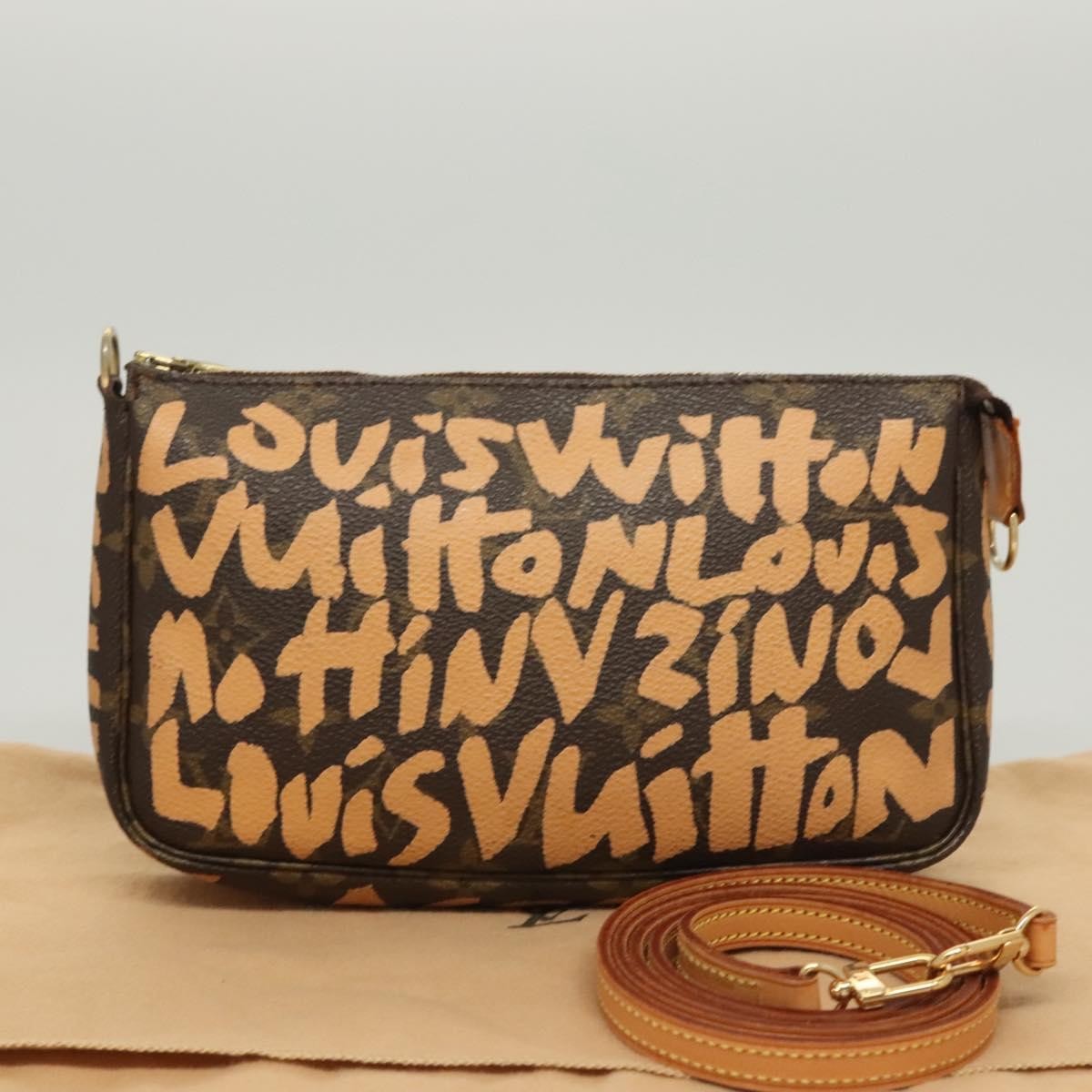 Louis Vuitton Pochette Accessoires Limited Edition Monogram Graffiti, ORANGE, CANVAS, Clutche & pouche