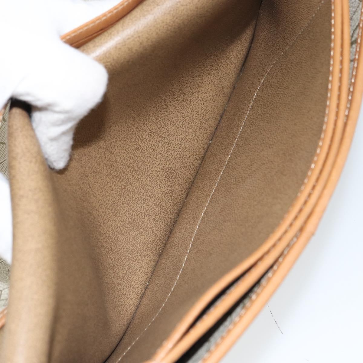 Christian Dior Vintage honeycomb clutch Canvas, BEIGE, CANVAS, Clutche & pouche