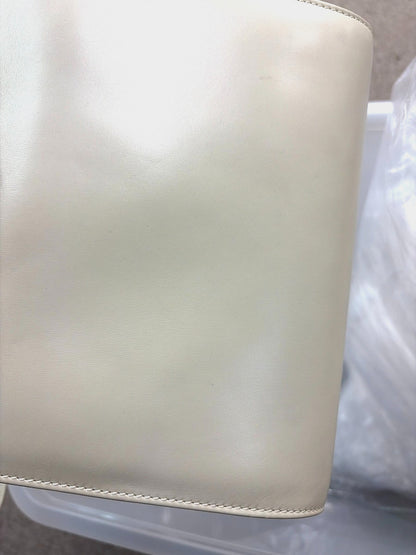 Celine Vintage Triomphe Flap Bag Leather, WHITE, LEATHER, Shoulder bag