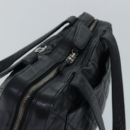 Chanel Vintage CC Zip Around Bowler Bag Quilted Caviar, BLACK, LEATHER, Handbag