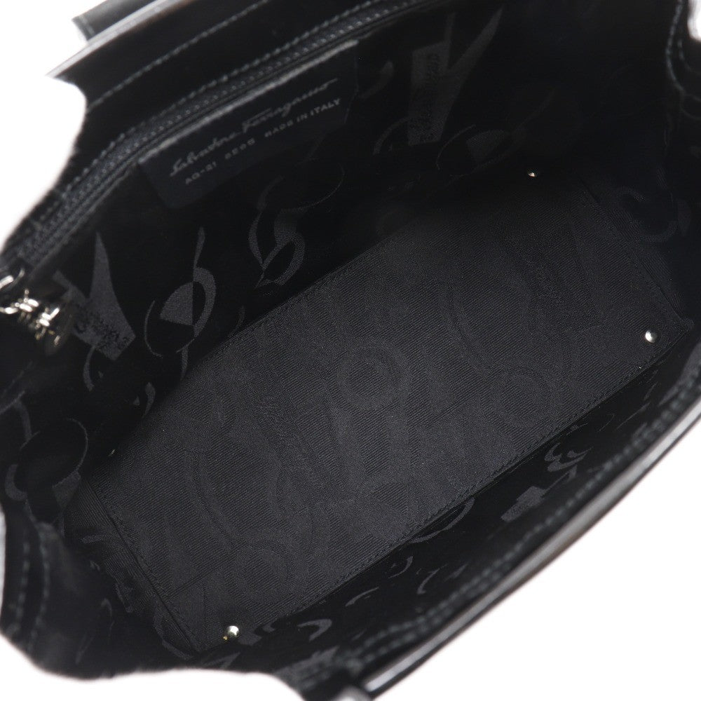 Salvatore Ferragamo Convertible Vara Bow Tote Patent Leather, BLACK, PATENT_LEATHER, Handbag
