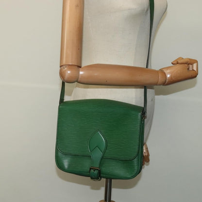Louis Vuitton Cartouchiere Handbag Epi Leather, Green, Leather, Shoulder Bag