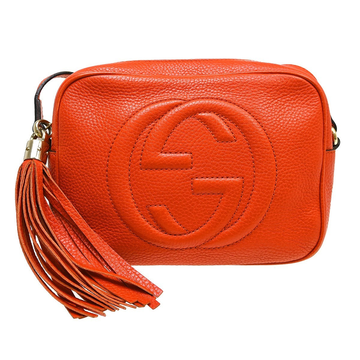 Gucci Soho Chain Crossbody Bag Leather, Orange, Leather, Shoulder Bag
