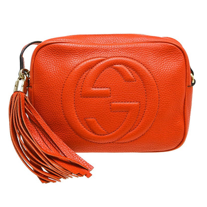 Gucci Soho Chain Crossbody Bag Leather, Orange, Leather, Shoulder Bag