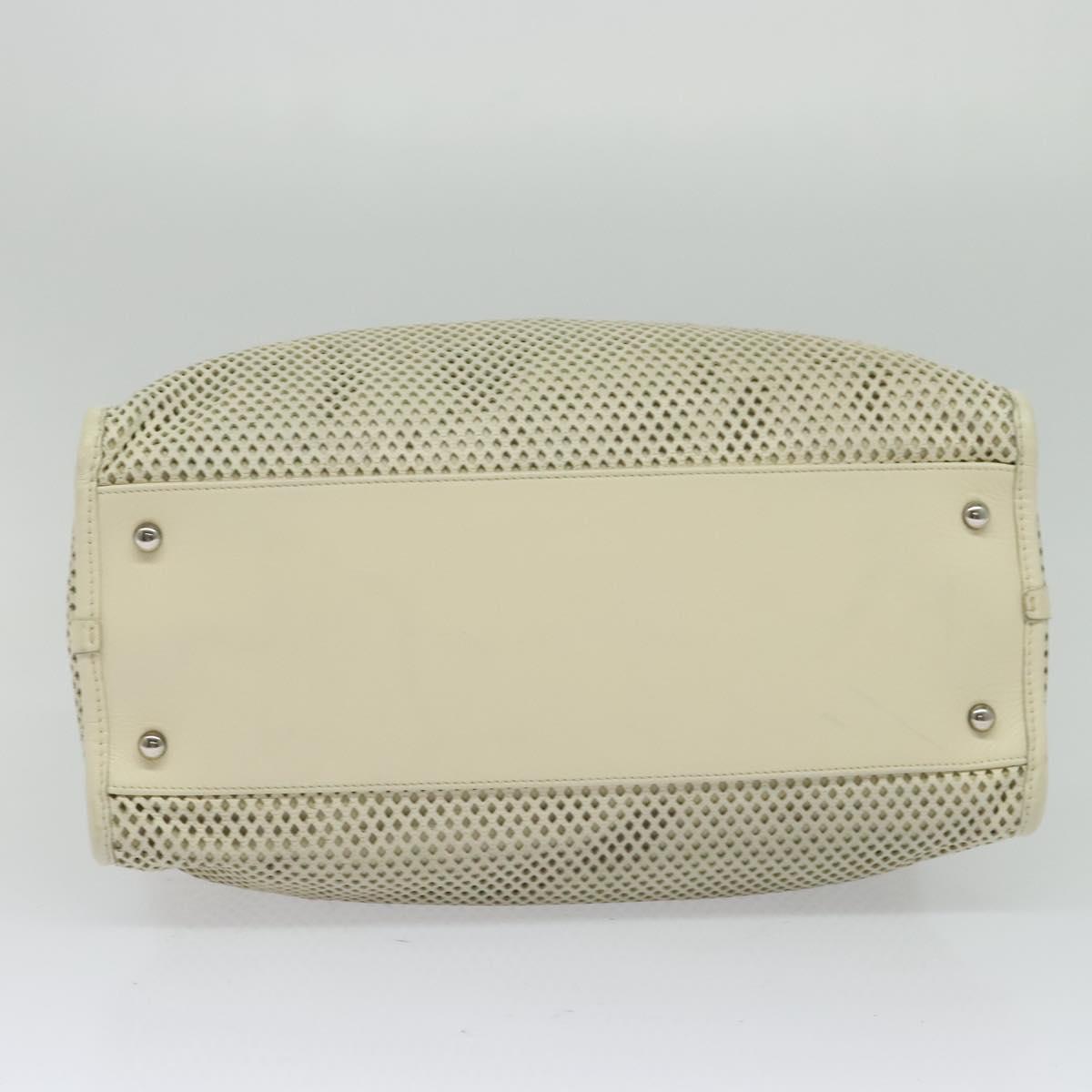 Chanel Deauville Tote Perforated leather, WHITE, LEATHER, Tote bag