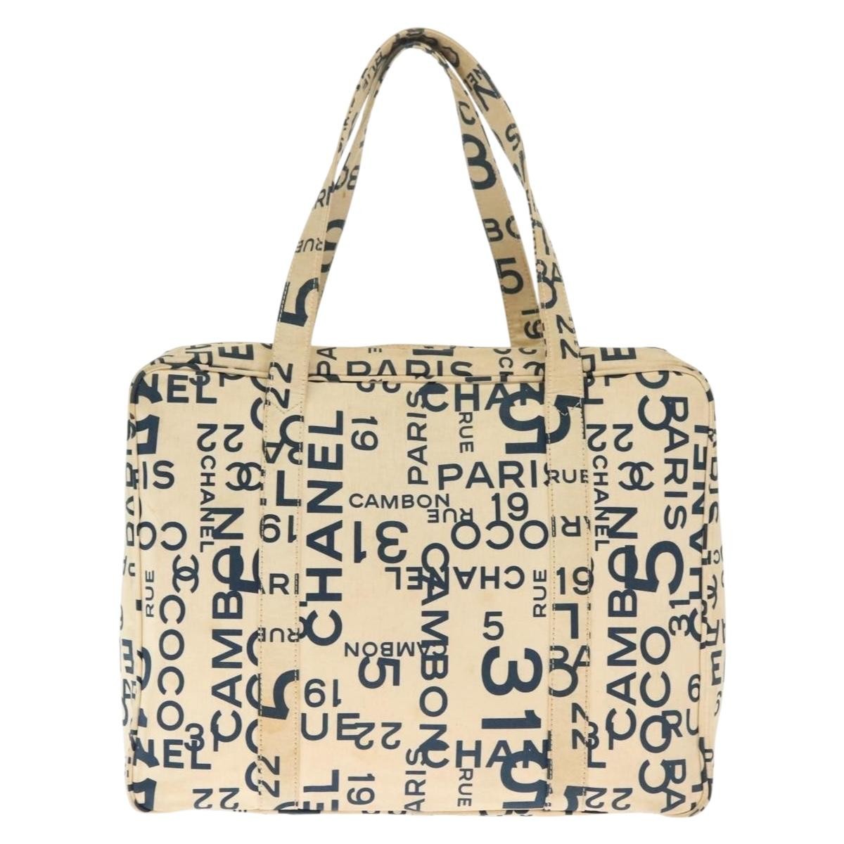 Chanel Cambon Canvas, WHITE, CANVAS, Handbag