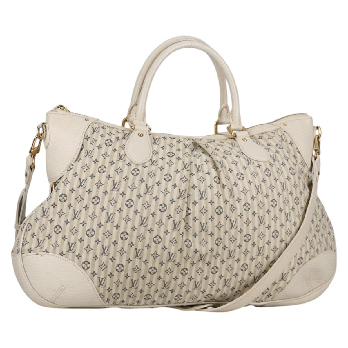 Louis Vuitton Marina Handbag Mini Lin Croisette, BEIGE, CANVAS, Handbag