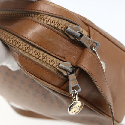 Celine Vintage Macadam Shoulder Bag Canvas and Leather, BROWN, CANVAS, Shoulder bag