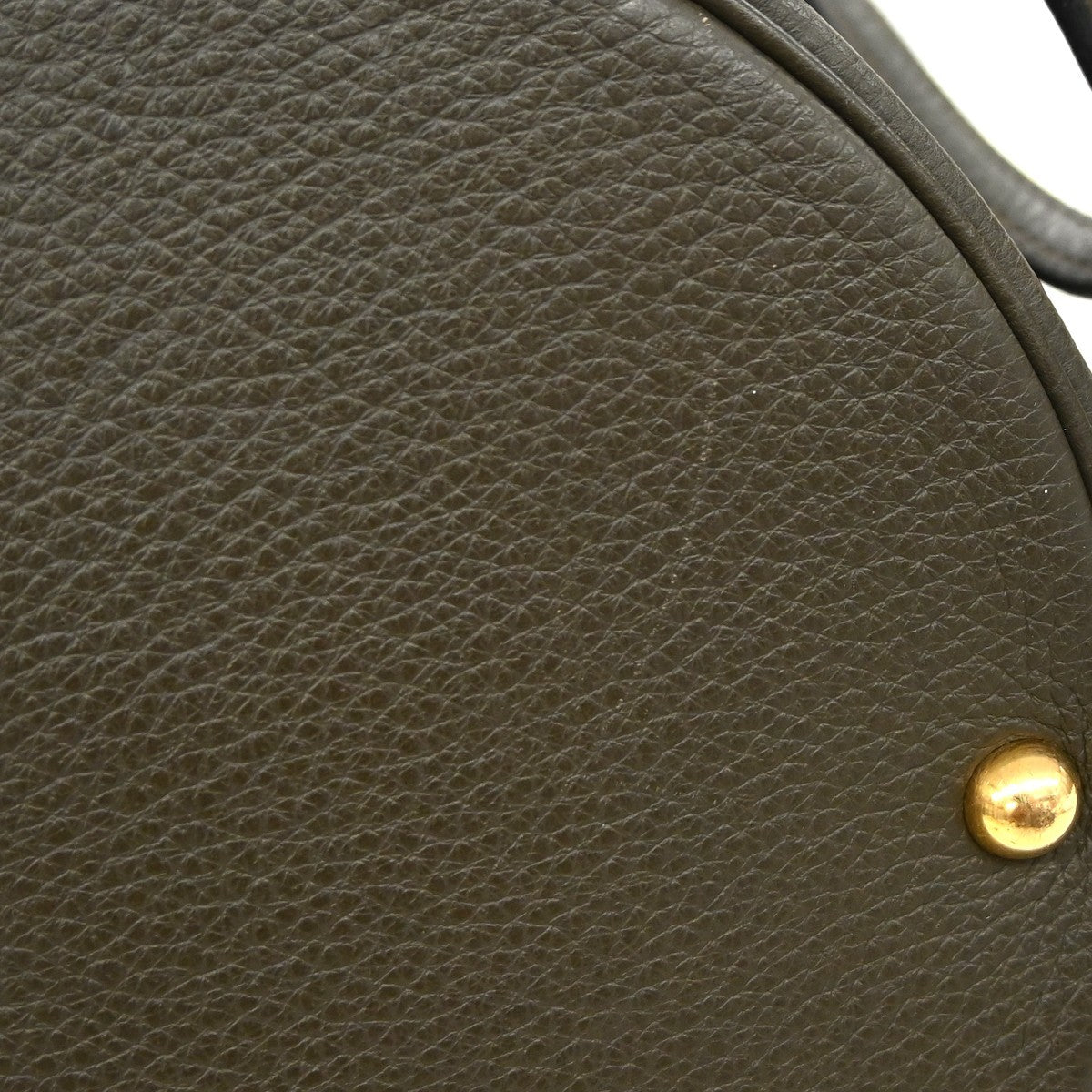 Hermes Intercity Victoria Travel Case Leather, KHAKI, LEATHER, Clutche & pouche