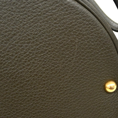 Hermes Intercity Victoria Travel Case Leather, KHAKI, LEATHER, Clutche & pouche