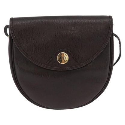 Christian Dior Vintage CD Logo Shoulder Bag Leather, BROWN, LEATHER, Shoulder bag