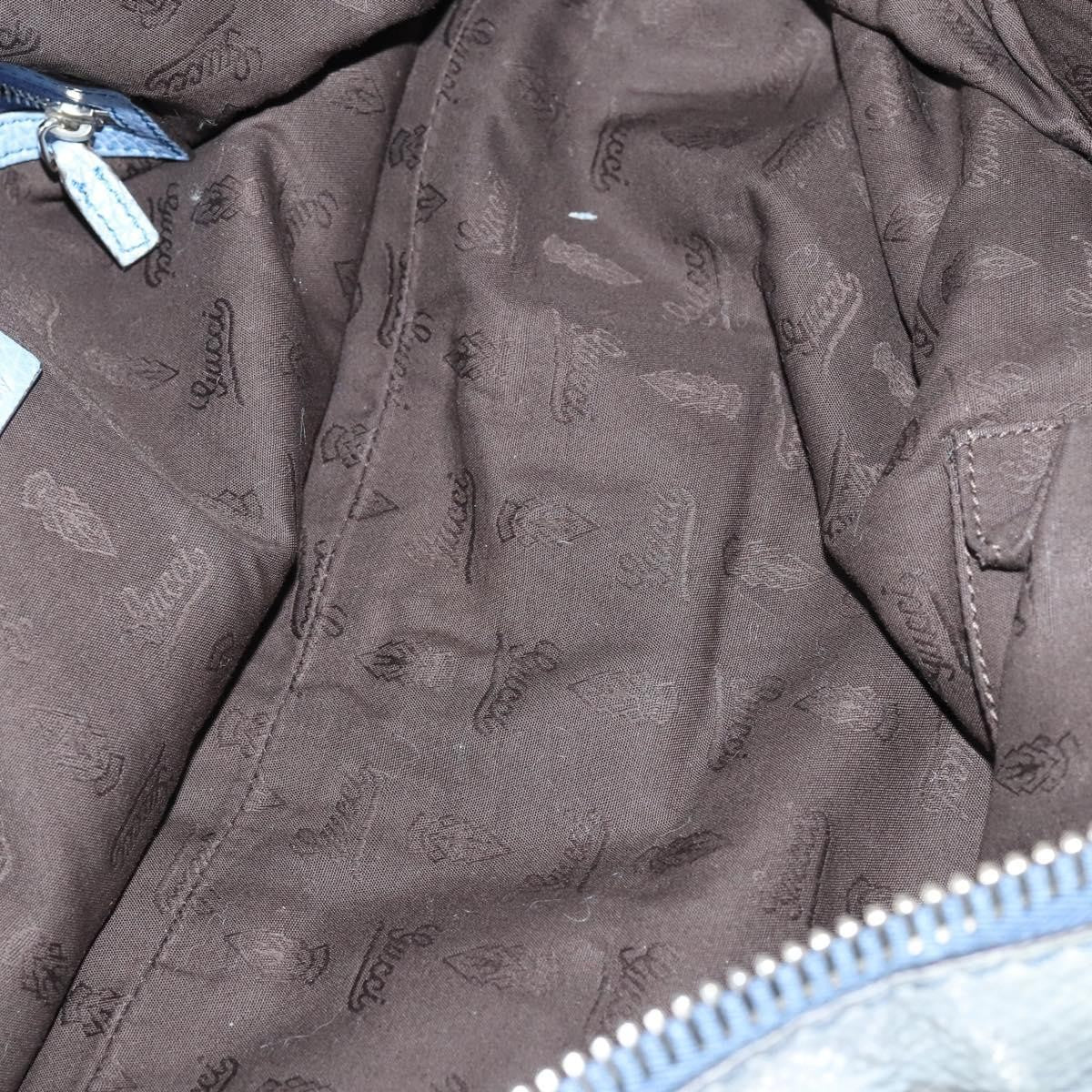 Gucci Bamboo Bar Shoulder Bag Leather, BLUE, LEATHER, Shoulder bag