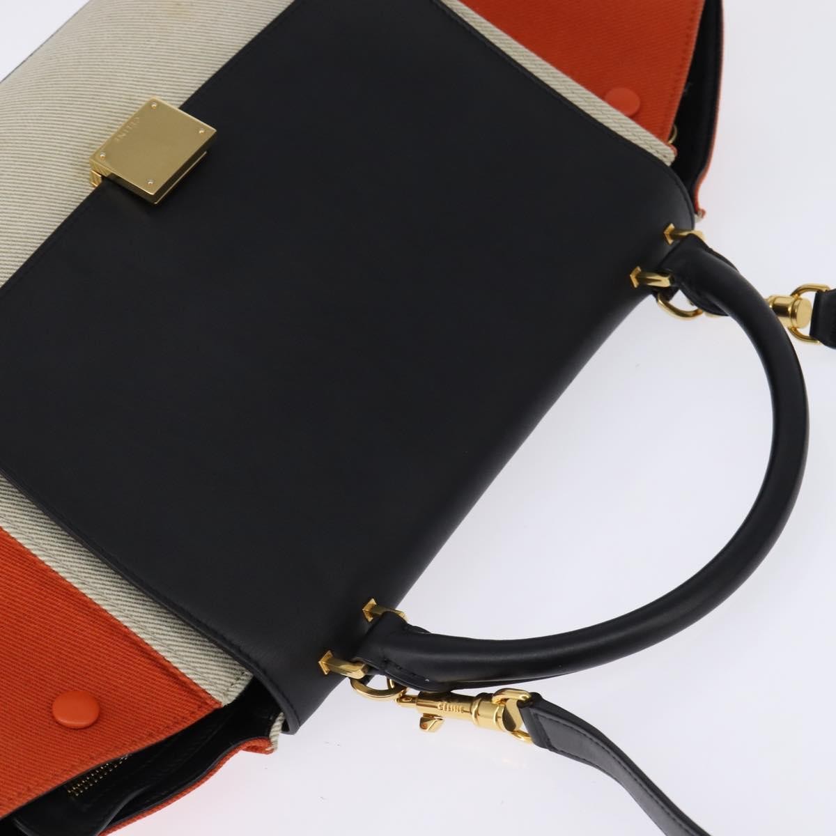 Celine Trapeze Bag Canvas with Leather, MULTICOLOUR, CANVAS, Handbag