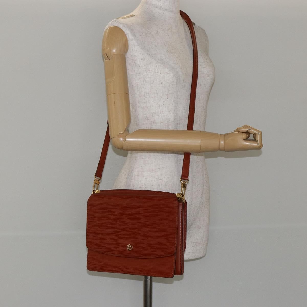 Louis Vuitton Grenelle Shoulder Bag Epi Leather, BROWN, LEATHER, Shoulder bag