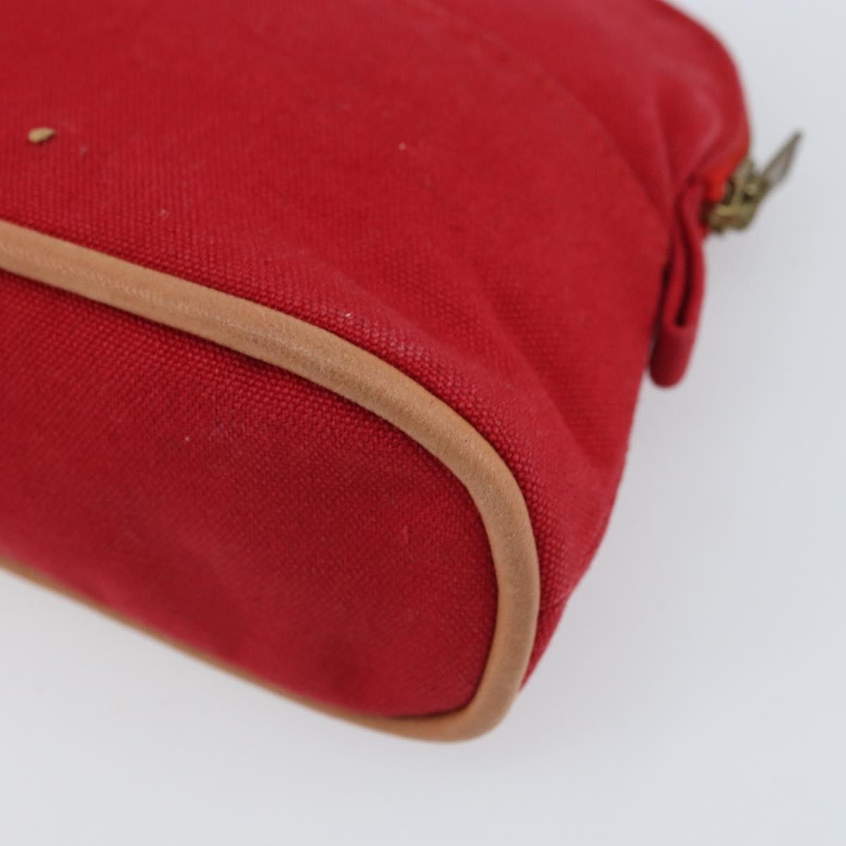 Hermes Bolide Travel Pouch Canvas, RED, CANVAS, Clutche & pouche