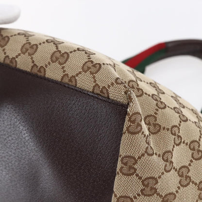 Gucci Web Zip Tote GG Canvas, BEIGE, CANVAS, Handbag