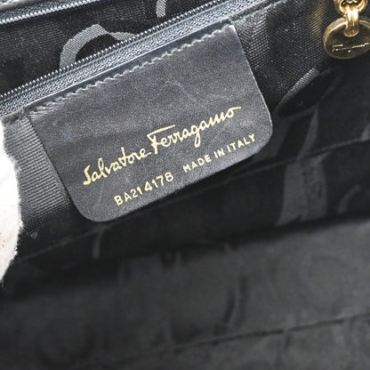 Salvatore Ferragamo Convertible Vara Bow Tote Leather, BLACK, LEATHER, Handbag