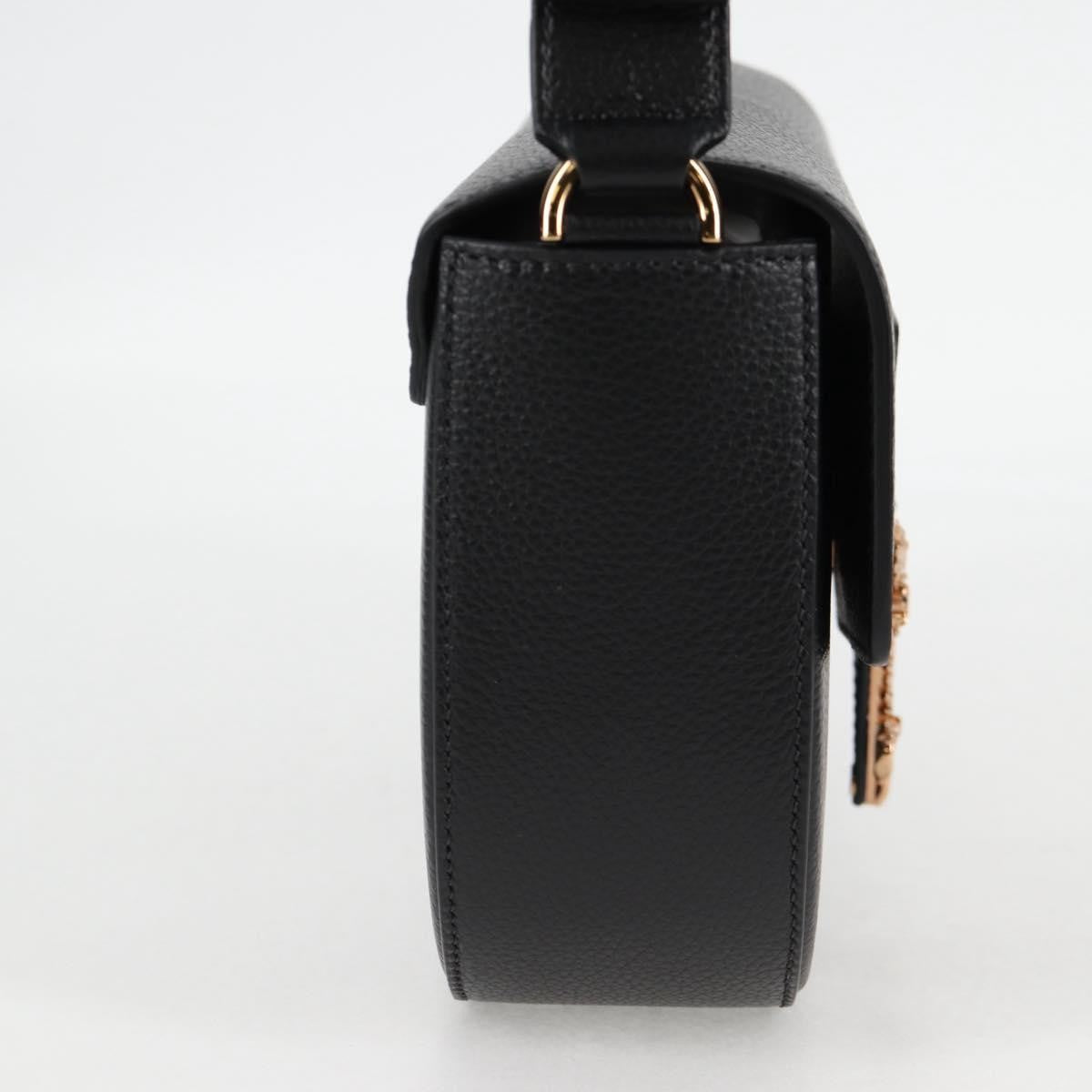 Versace Virtus Flap Messenger Bag Leather, BLACK, LEATHER, Crossbody bag