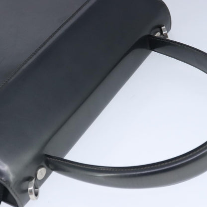 Salvatore Ferragamo Gancini handbag Leather, BLACK, LEATHER, Handbag