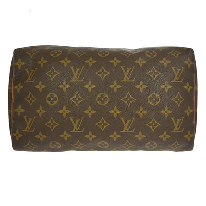 Louis Vuitton Speedy Handbag Monogram Canvas, BROWN, MONOGRAM CANVAS,LEATHER, Handbag