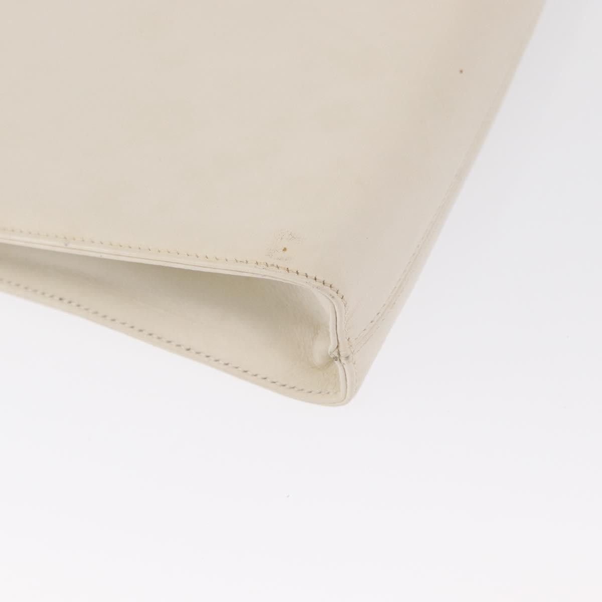 Salvatore Ferragamo Vintage Chain Shoulder Bag Leather, WHITE, LEATHER, Shoulder bag