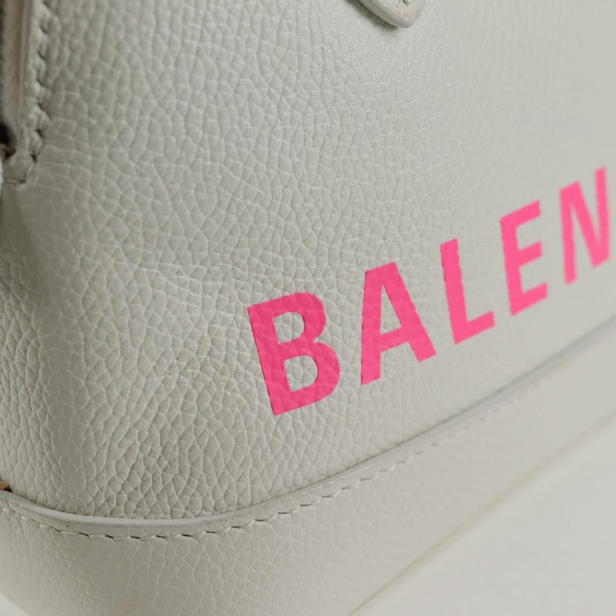 Balenciaga Logo Ville Bag Leather, WHITE, LEATHER, Handbag